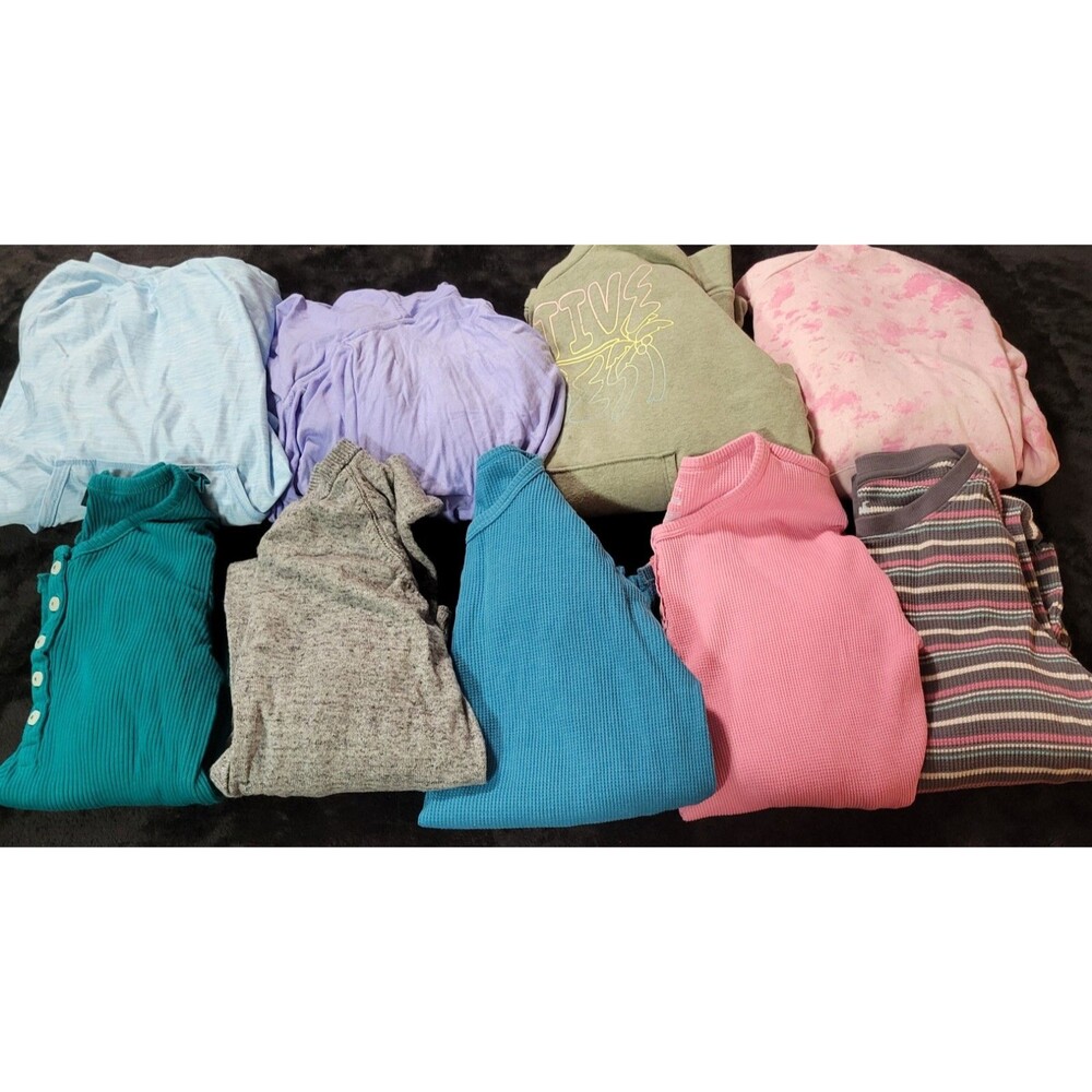 Mixed Lot Of Kids Girls Size Large 10/12 Fall Winter Bundle Shirts Tops Colorful